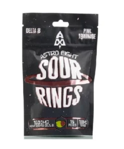 Astro Eight Sour Rings Delta 8 Gummies ( Pink Lemonade flavor) – 1500mg